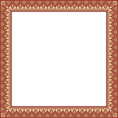 Vector gold with red square national Indian patterns. National ethnic ornaments, borders, frames. colored decorations of the peoples of South America, Maya, Inca, Aztecs