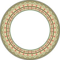 Vector colored round Yakut ornament. Endless circle, border, frame of the northern peoples of the Far East