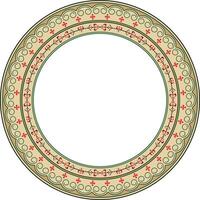 Vector colored round Yakut ornament. Endless circle, border, frame of the northern peoples of the Far East