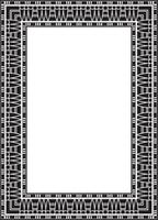 Vector monochrome black square Egyptian ornament. Endless Rectangle, Ring of Ancient Egypt. Geometric African frame