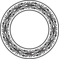Vector monochrome seamless round Egyptian ornament. Infinite circle, ring, border, Ancient Egypt frame. Suitable for sandblasting, laser and plotter cutting.