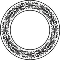 Vector monochrome seamless round Egyptian ornament. Infinite circle, ring, border, Ancient Egypt frame. Suitable for sandblasting, laser and plotter cutting.