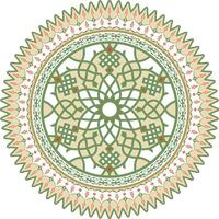 Vector colored round Turkish ornament. Ottoman circle, ring, frame