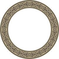 Vector gold with black round ornament ring of ancient Greece. Classic pattern frame border Roman Empire