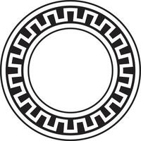 vector redondo negro monocromo judío nacional ornamento. estrella de David. semítico gente círculo, modelo. israelí étnico firmar, anillo