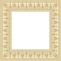 Vector golden square classic greek ornament. European ornament. Border, frame Ancient Greece, Roman Empire