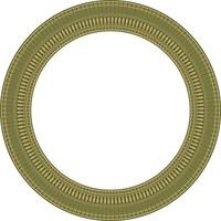 Vector gold and green round classical Greek meander ornament. Pattern, circle of Ancient Greece. Border, frame, ring of the Roman Empire