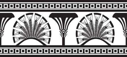 Vector monochrome seamless Egyptian ornament. Endless border, Ancient Egypt frame. Suitable for sandblasting, laser and plotter cutting.