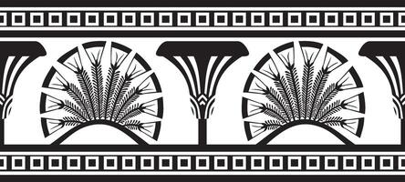 Vector monochrome seamless Egyptian ornament. Endless border, Ancient Egypt frame. Suitable for sandblasting, laser and plotter cutting.