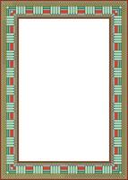 Vector colored square Egyptian ornament. Endless Rectangle, Ring of Ancient Egypt. Geometric African frame