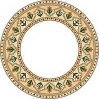 Vector round national colored ornament of ancient Persia. Iranian ethnic circle, ring, border, frame