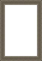 Vector golden and black square Yakut ornament. An endless rectangular border, a frame of the northern peoples of the Far East