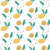 lemon doodle pattern vector