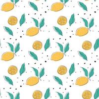 lemon doodle pattern vector