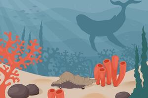 ocean bottom illustration vector