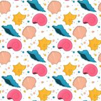 seashell seamless pattern vector