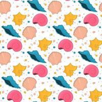 seashell seamless pattern vector