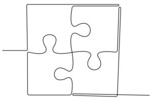 Continuous one Line art Drawing Puzzle Stock Vectors and illustrations