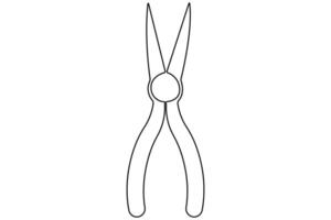 Labour day continuous one line art drawing repair use tool icon service center symbol vector