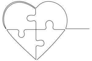 Continuous one Line art Drawing Puzzle Stock Vectors and illustrations