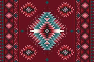 Rug carpet ethnic background Geometric ethnic oriental ikat seamless pattern traditional Design for background,carpet,wallpaper,clothing,wrapping,Batik,fabric,Vector illustration embroidery style. vector
