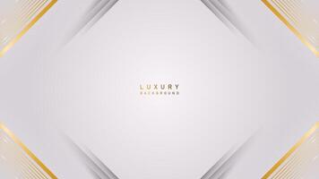 Luxury abstract modern background with golden lines on white backdrop. Vector illustration template deluxe design