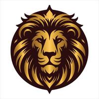 Lions face mascot logo design vector illustration for brand identity icon and Royal king lion