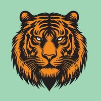 Brave Tiger Face Vintage Design vector