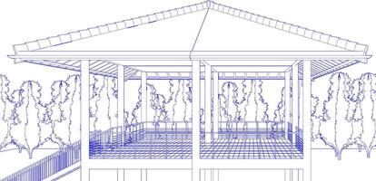 3d ilustración de residencial proyecto vector