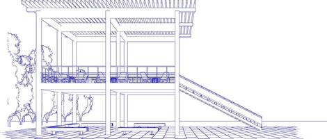 3d ilustración de residencial proyecto vector