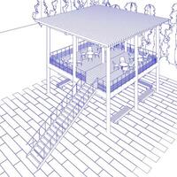 3d ilustración de residencial proyecto vector