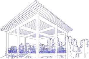 3d ilustración de residencial proyecto vector