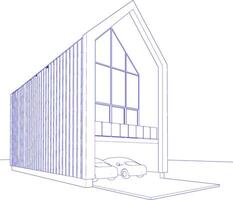 3d ilustración de residencial proyecto vector