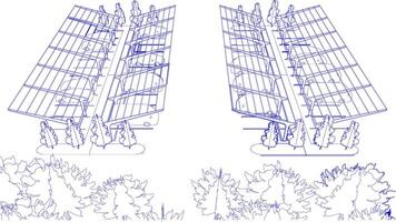 3D illustration of parking and carport vector