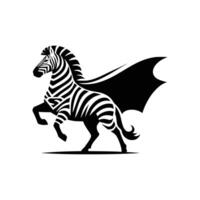 Super hero Zebra in Striking Black and White Stripes vector