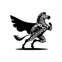 Super hero Zebra in Striking Black and White Stripes vector