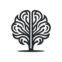 Cognitive Health Human Brain Vector Icon for Medical Illustration