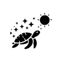 Turtle Iconography Flat Sign Representing Symbolism of the Turtle vector