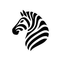 Silhouette of a zebra head on a white background vector