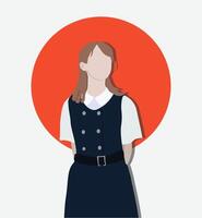 vector illustration of japanese girl highschool student