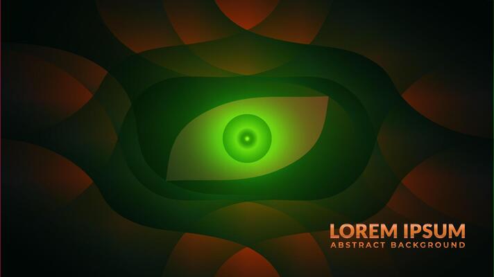 Mysterious green eyes behind a dark red symmetrical patterned stone.