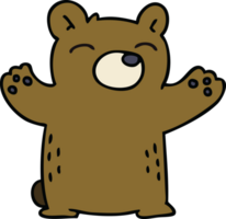 hand drawn quirky cartoon bear png