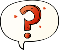 cartoon question mark with speech bubble in smooth gradient style png