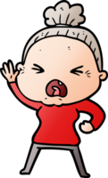 cartoon angry old woman png