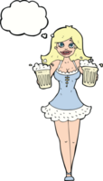 cartoon beer festival girl with thought bubble png