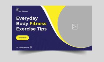 Video cover banner, editable vector eps file format, and editable video thumbnail banner design for exercise training advice