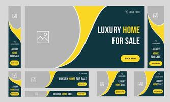 Sales of luxury houses google ads banner, Editable Vector eps 10 file format post template, social media post template design