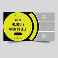 Vector tutorial video thumbnail banner design, products review thumbnail banner design, fully customizable vector eps 10 file format