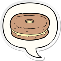 cartoon biscuit with speech bubble sticker png