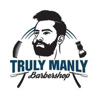 un barbado hombre vector ilustración, Perfecto para barbería logo